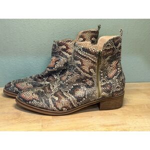 Boutique by Corkys Neal Snakeskin Print Ankle Boots Womens 10 Multicolor Zip